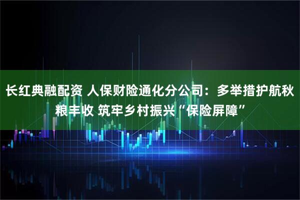 长红典融配资 人保财险通化分公司：多举措护航秋粮丰收 筑牢乡村振兴“保险屏障”